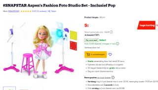 #SNAPSTAR Aspen's Fashion Foto Studio, inl. pop voor €5 bij Bol.com