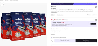 Lavazza, Crema e Gusto Classico, PAck 5 paquetes de 250gCafé Molido Natural, por 11,46€ (6,89€ usuario nuevo)