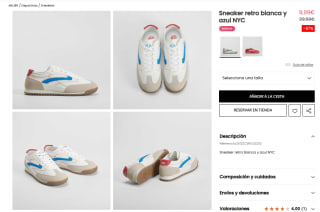 Zapatillas retro blanca y azul NYC por 9,99€