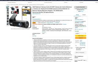 Camara de Coche Delantera y Trasera 4K por solo 34,49€
