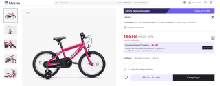 Conor Rocket 18" Rosa Bicicleta por 166,889€ (154,89€ nuevo usuario)