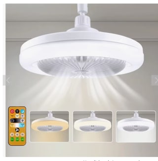 Ventilador de techo con enchufe y 3 velocidades por 13,37€