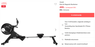 VirtuFit Elite Air Magnetic Roeitrainer voor €499 bij Wehkamp