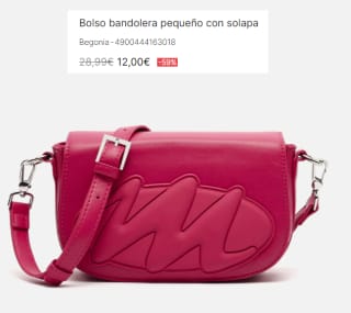 Bolso bandolera pequeño con solapa Begonia por 12€