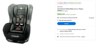 Autoasiento Safety Baby Luxe Lx por $802 | Descuento Walmart