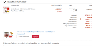 Jamón Bellota 100% Ibérico DOP Dehesa Extremadura Señorio Porrino 6,5 a 7kg por 254,99€