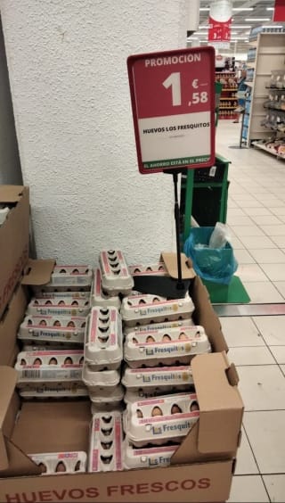 Los Fresquitos decena de huevos por sólo 1,58€.