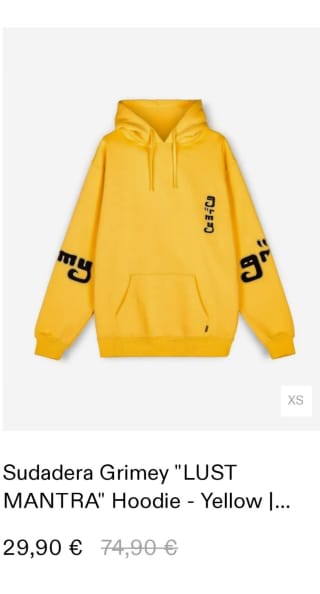 Sudadera Grimey "LUST MANTRA" Hoodie Amarilla por 29,90€