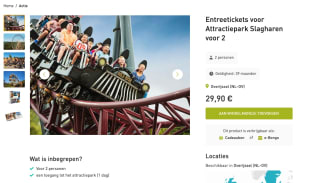Entreeticket voor Slagharen voor €14,95 per persoon
