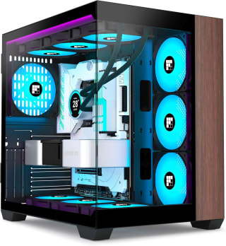 FOIFKIN PC behuizing -hout walnoot frontpaneel met geïnstalleerde 3 PWM ARGB-ventilators voor €73 bij Amazon