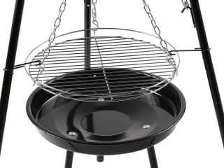 Barbacoa colgante de acero con parrilla regulable en altura por 23,99€