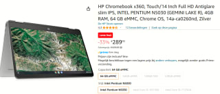 HP CHROMEBOOK X360 14A-CA0309ND - 14.0 inch - voor €289 bij Amazon