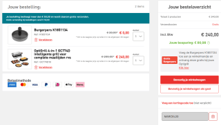 20% korting op diverse producten + gratis burgerpers bij Tefal