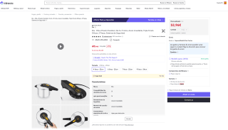 Olla Bra a Presión Excellent 4 a 9 Litros Acero Inoxidable Triple Fondo Difusor 2 Piezas Sistemas de Seguridad por 52,96€