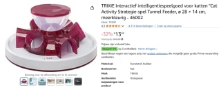 TRIXIE 46002 Interactief intelligentiespeelgoed voor katten voor €13,69 bij Amazon NL
