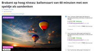 Ballonvaart voor 60 minuten met keuze uit opstaplocaties vanaf €170,49 via Groupon
