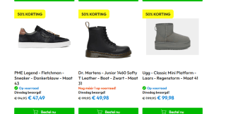 50% korting op merk schoenen van bv Uggs, PME Legend en meer bij Timco voordeelmarkt