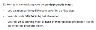 25% korting op bijna alles bij Nike vanaf 2 items
