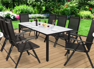 Tuinset Bern 9-delig aluminium matglas in antraciet of zilver voor €449,95