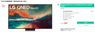 TV 65" LG 65QNED866RE QNED MiniLED, Alfa7, 100 Hz por 999€