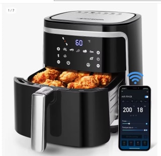 AIGOSTAR Freidora Aire sin Aceite 7L,1900W, Inteligente. Conexión Wifi.Pantalla LED por 53,44€ (cuenta nueva por 41,44€)