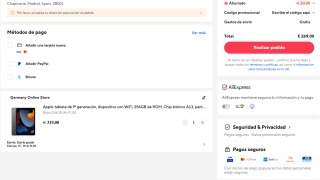 Apple iPad 9ª generación 256GB WLAN por solo 269€