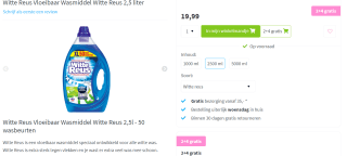 2+4 gratis op Witte Reus Vloeibaar Wasmiddel Witte Reus 2,5 liter bij Plein