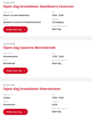 Gratis naar de Open Dagen van de Brandweer