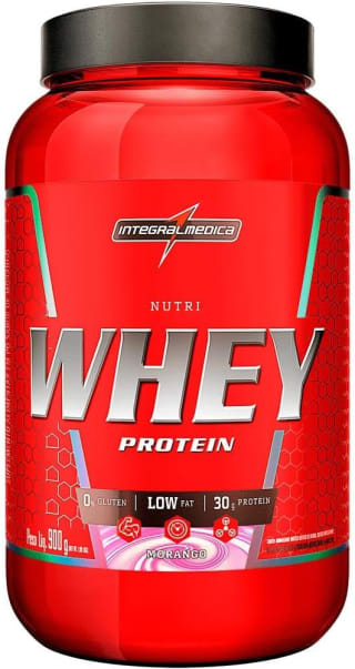 Whey Protein, sabor Morango da Integralmedica de 907g - R$ 59,92