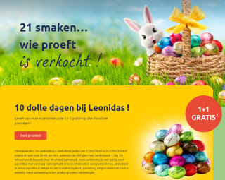 1+1 op paaseitjesmix bij Leonidas