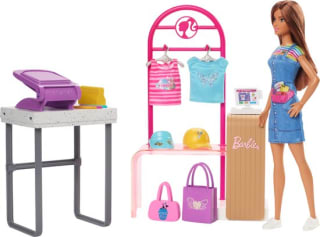 Barbie Maak- en verkoopboetiek speelset met pop voor €19 bij Bol