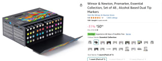 Winsor & Newton promarker markeerstiften - Essential collection 48 set voor €61 bij Amazon