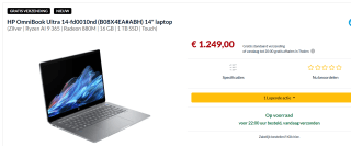 HP OmniBook Ultra 14-fd0010nd (B08X4EA#ABH) 14" laptop voor €1.249 bij Alternate