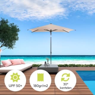 Leco - Parasol - 160x200 cm - 30° Kantelbaar - UV-Beschermend voor €29 bij Timco voordeelmarkt