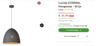 Lucide hanglamp Eternal grijs ⌀40cm E27 voor €31,99 bij FonQ