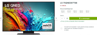 LG 75 inch Smart TV 75QNED87T6B 4K Ultra HD voor €1798 bij Plasmavisie