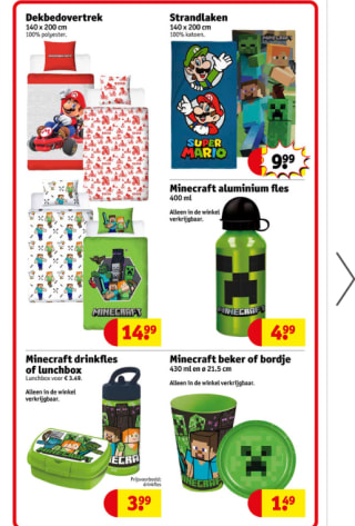 Diverse Mario en Minecraft artikelen vanaf €1,49 bij Kruidvat