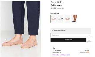 Ballerina’s lichtroze Anna Field voor €3,99 bij Zalando