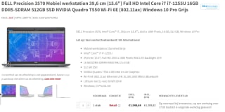 Dell Precision 3570 15,6" laptop voor €1269,82 bij RedShell