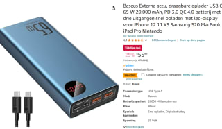 UGREEN Nexode Power Bank 20000mAh 130W met 3 poorten voor €44 bij Amazon