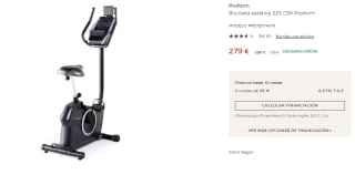 Bicicleta Estática Proform 225 CSX por 279€