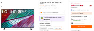 Televisor LG 43UR781C0LK 43" LED UltraHD 4K HDR10 por 285€