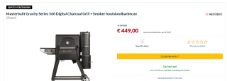 Masterbuilt Gravity Series 560 Digital Charcoal Grill + Smoker houtskoolbarbecue voor €449 bij Alternate
