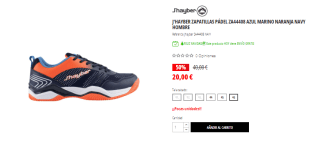 Zapatillas de pádel J'hayber ZA44408 para hombre por 20€