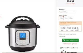 Instant Pot Duo Nova 5,7L (6Qt) multicooker voor €90,99 bij Instantpot