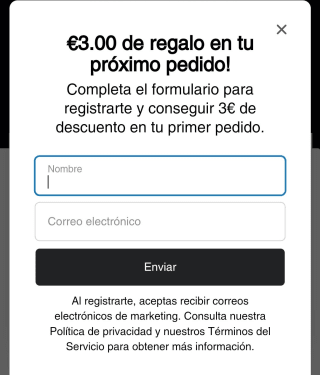 3€ de descuento para tu primera compra