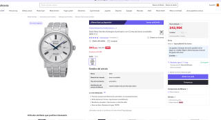 Reloj Seiko Premier Automático Hombre SRPA17J1 por solo 243,98€
