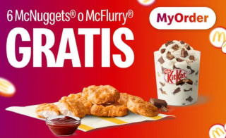 6 Mcnuggets o un Mucflurry a elegir Gratis con tu primer pedido My Order de McDonald's