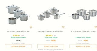 BK pannensets voor €99 bij Blokker