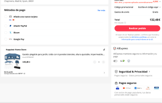 Toldo plegable para jardín con 6 paredes laterales por solo 132,48€